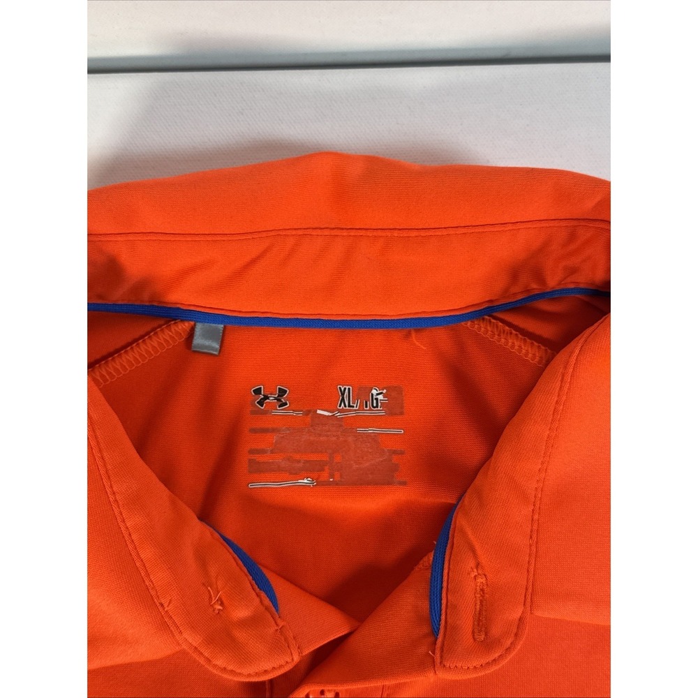 Under Armour ColdBlack Golf Polo Orange HeatGear Loose Performance Mens Large - Picture 3 of 7